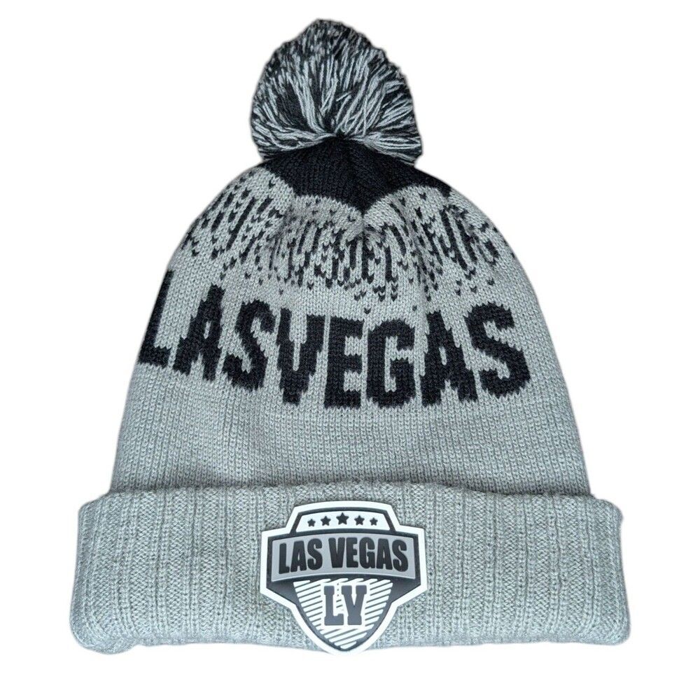 Las Vegas Men's Winter Knit Original Pom Ribbed Cuff Beanie